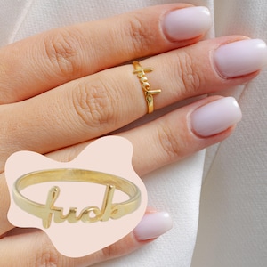 Anillo de joder de plata, anillo de joder de oro, anillo de joder de oro, anillo de divorcio, anillo de dedo medio, anillo de joder, anillo de perra Anillo de joder extraño