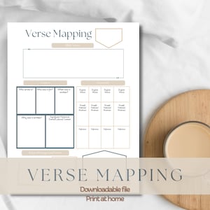 Minimalist Verse Mapping Template for Him or Her, Bible Study Tool, Daily Devotional, Scripture Journal