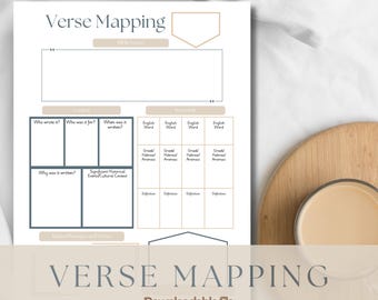 Minimalist Verse Mapping Template for Him or Her, Bible Study Tool, Daily Devotional, Scripture Journal