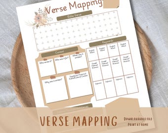 Condensed Autumn Colored Verse Mapping Printable, Bible Study Tool, Daily Devotional, Scripture Journal Insert