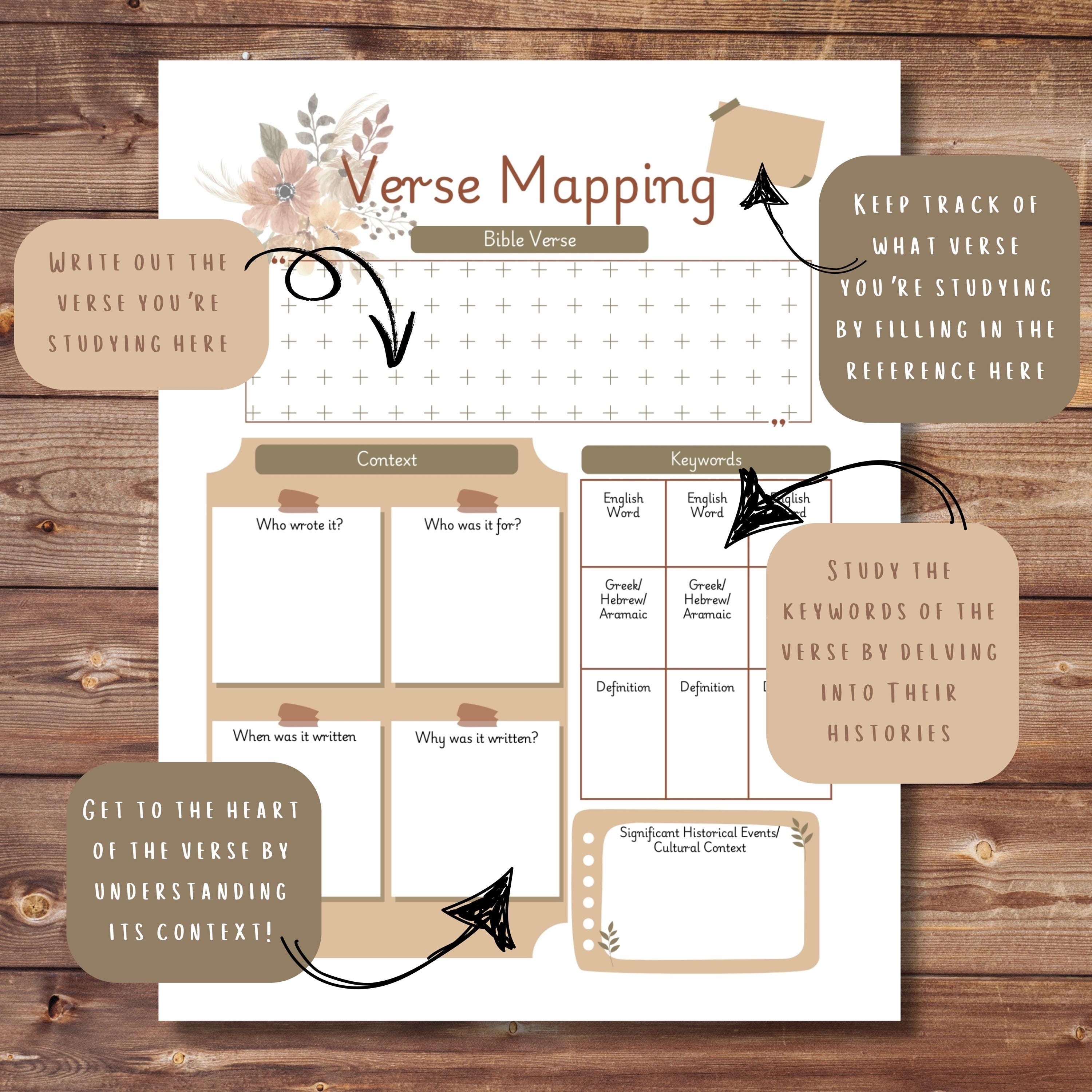 Autumn Color Verse Mapping Printable, Bible Study Tool, Daily ...