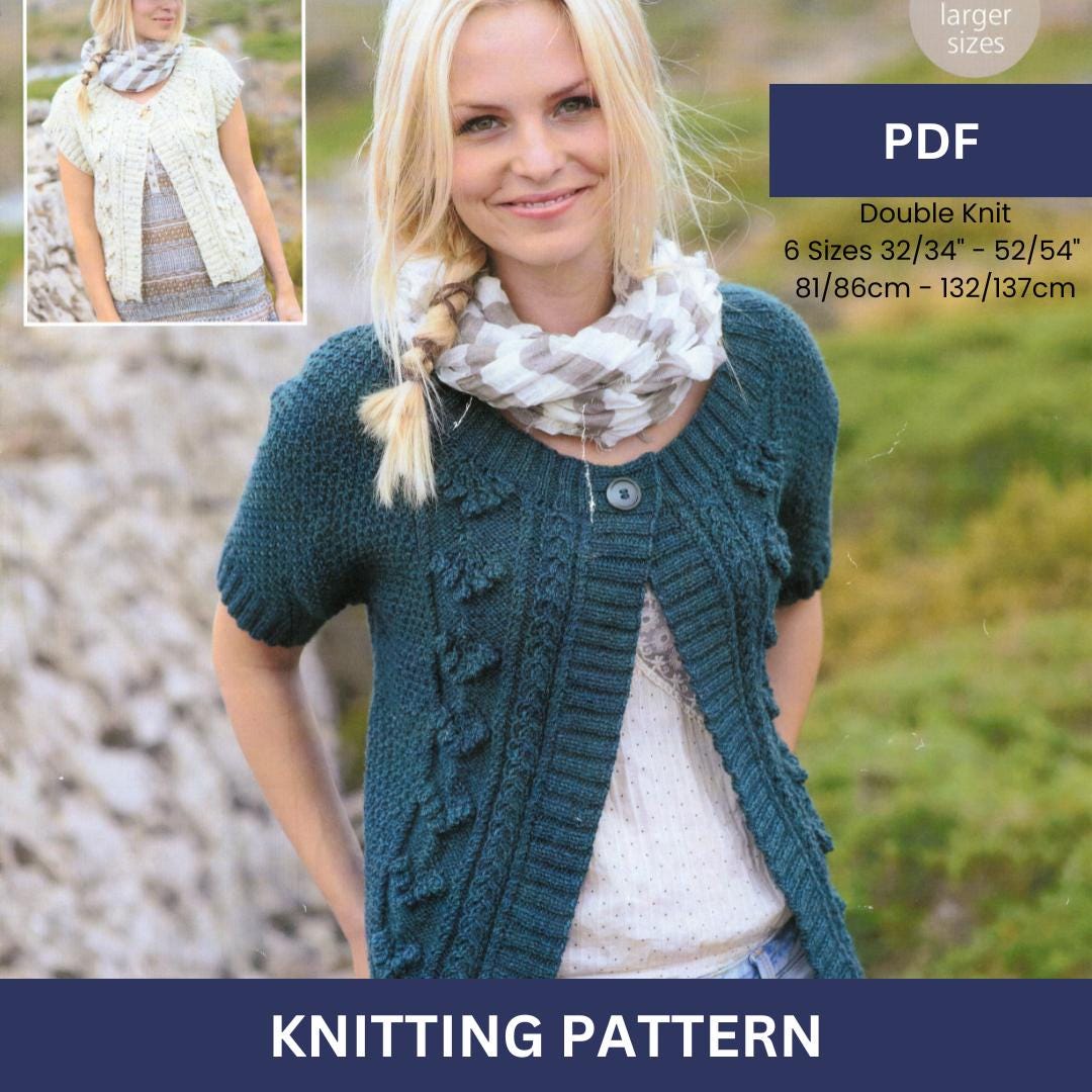 Stylish Knitted Cardigan With One Top Button - Chest Sizes: 32