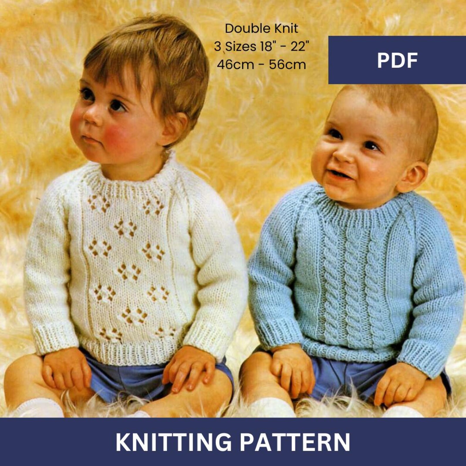 Cable Stitch Knitted Jumper Pattern and Circle Lace Effect Knitted