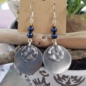 Antique silver dangle earring