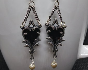 Black Heart Earrings