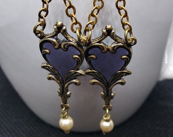 Purple Heart Earrings