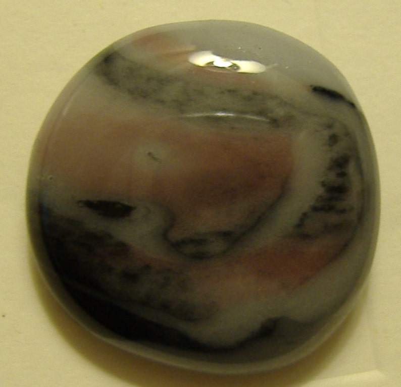 Fused Glass Brooch shades of gray, black, and pink image 1