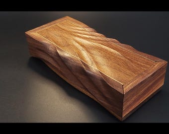 Hand Carved walnut Pencil Box: Artisan Wooden box