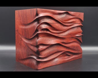 Hand Carved Padauk Jewelry Box: Artisan Wooden box