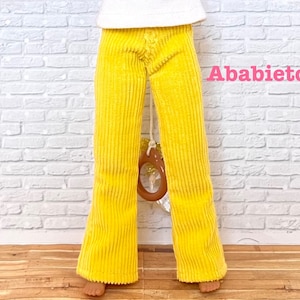 Fashion Flared Corduroy Pant for Blythe - Bright Yellow