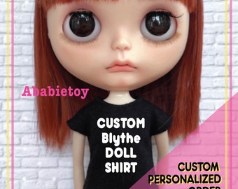 Custom Personalized Cotton Jersey T-Shirt for Neo Blythe Doll