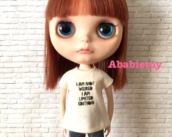 New - Off White Cotton Jersey T-Shirt for Blythe - Mickey