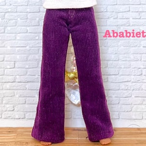 Fashion Flared Corduroy Pant for Blythe - Eggplant