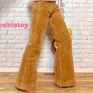 Fashion Flared Corduroy Pant for Blythe - Desert Sand color