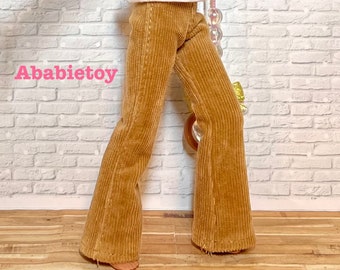 Fashion Flared Corduroy Pant for Blythe - Desert Sand color