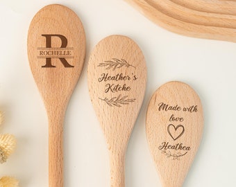 Custom Engraved Wooden Stirring Spoon,Personalized Name Wood Kitchen Mixing Spoon,Birthday Party Favor,Mother's Day Gift,Housewarming Gift