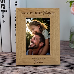 Personalised Dad Gifts, Fathers Day Gifts, Dad Gift from Kids, Birthday Gift for World's Best Daddy, Custom Photo Frame, Dad Birthday Gift