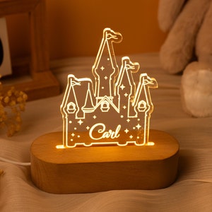 Personalised Name Night Light for Baby,Castle Night Light,Nursery Lamp for Girl,Princess Lovers Lamp,Kids Birthday Gift,Baby Shower Gift