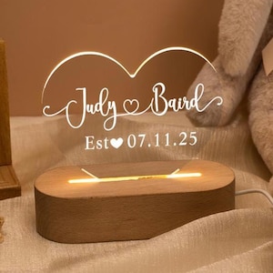 LED Heart Couple Name Light,Shaped Name Light,Custom Wedding Night Light,Anniversary Gift,Bedroom Lamp,Home Decor,Valentine&#39;s Day Gift