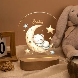 Custom Moon and Star Nightlight, Personalized Clouds Night Light with Name, Nursery Lamp, Baby Bedroom Night Light, Birthday Gifts for Baby