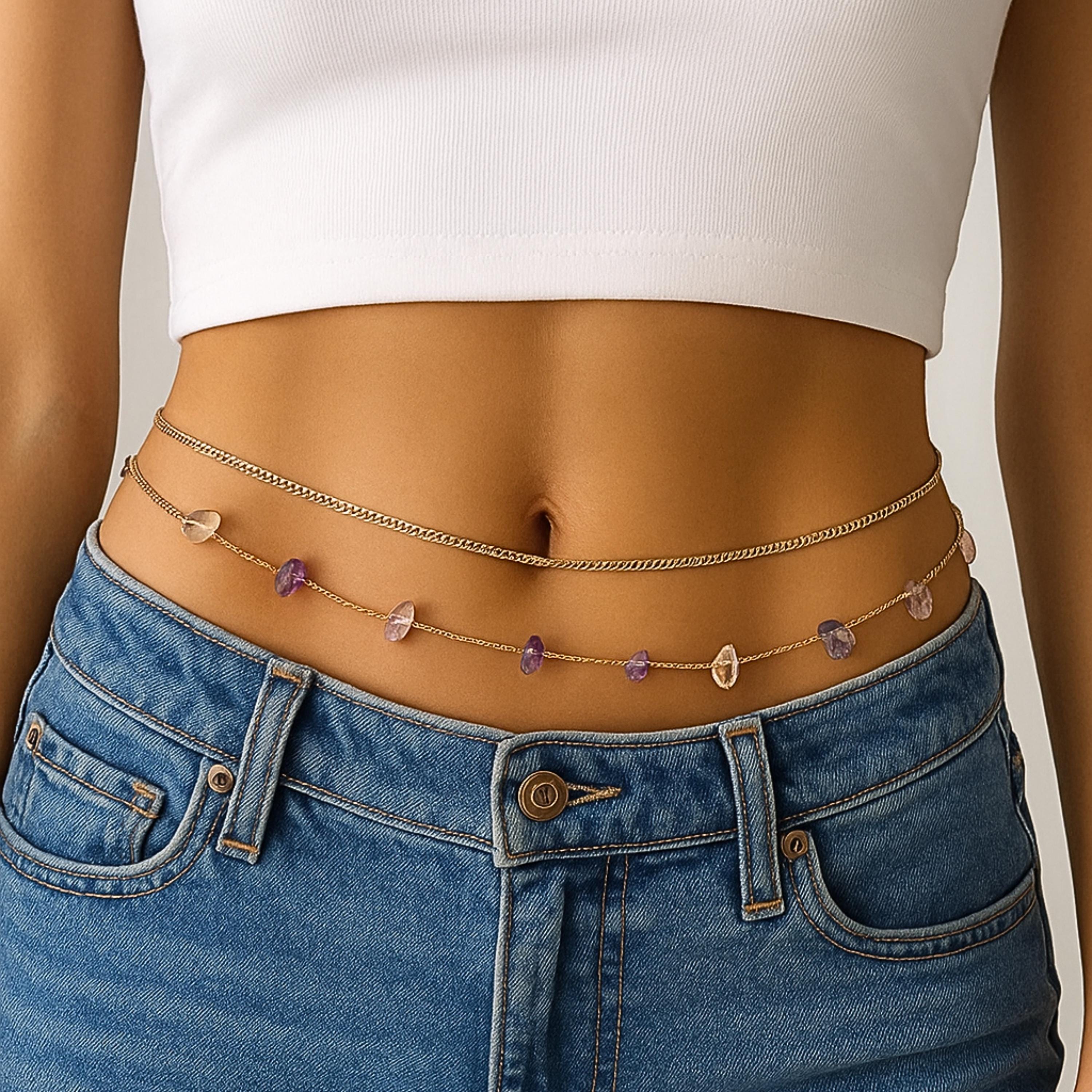Gold belly chain - Etsy 日本