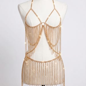 gold body chain dress Body Chain Dress