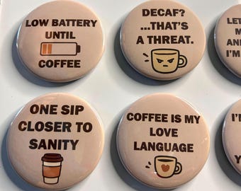 Coffee Quotes Magnet Set | Funny Barista Gift, Set of 9