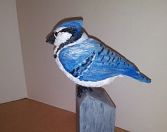 Hand Carved Blue Jay