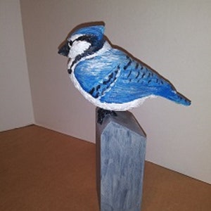 Hand Carved Blue Jay image 1