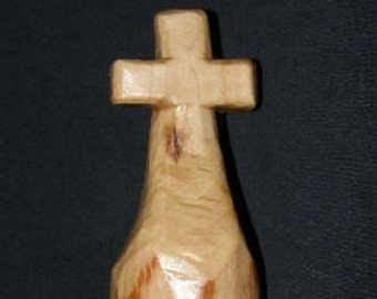 Hiking Stick with carved Cross on top