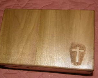 Custom Handmade box with Carved Cross