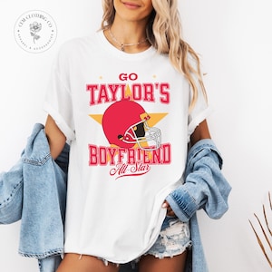 Maglietta Boyfriend di Go Taylor, T-shirt Comfort Colors, Giorno della partita dei Chiefs, Giorno della partita dei KC, Swiftie, Boyfriend 87, Maglietta Travis, Fidanzata del football