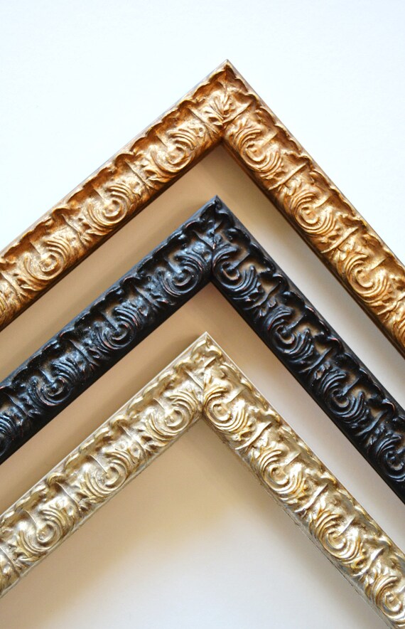 14 X 18 20 24 Ornate Vintage Silver Gold Black Picture Image 0