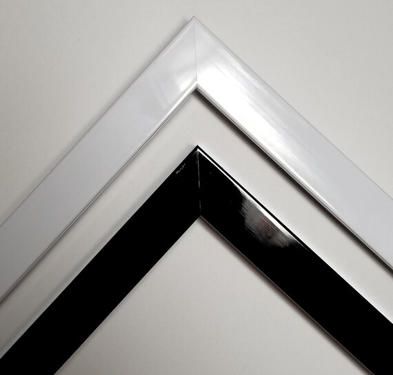 8 X 12 16 Black Lacquer White Picture Frame Image 0