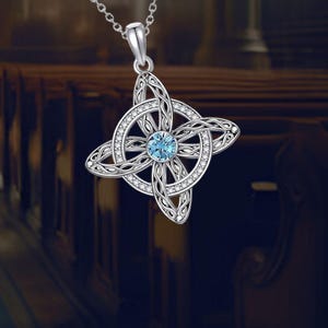 925 Sterling Silver Witches Knot Necklace Celtic Jewelry for Her Women Protective Pendant