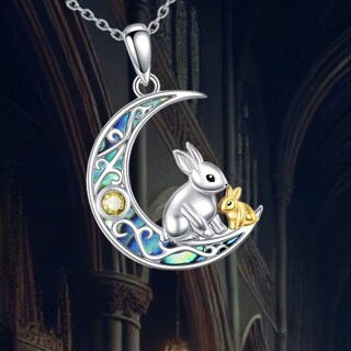 Collana Donna In Argento 925 Con Ciondolo Gatto E Cristallo Blu - Idea Regalo Per Amanti Dei Gatti E Mamme
