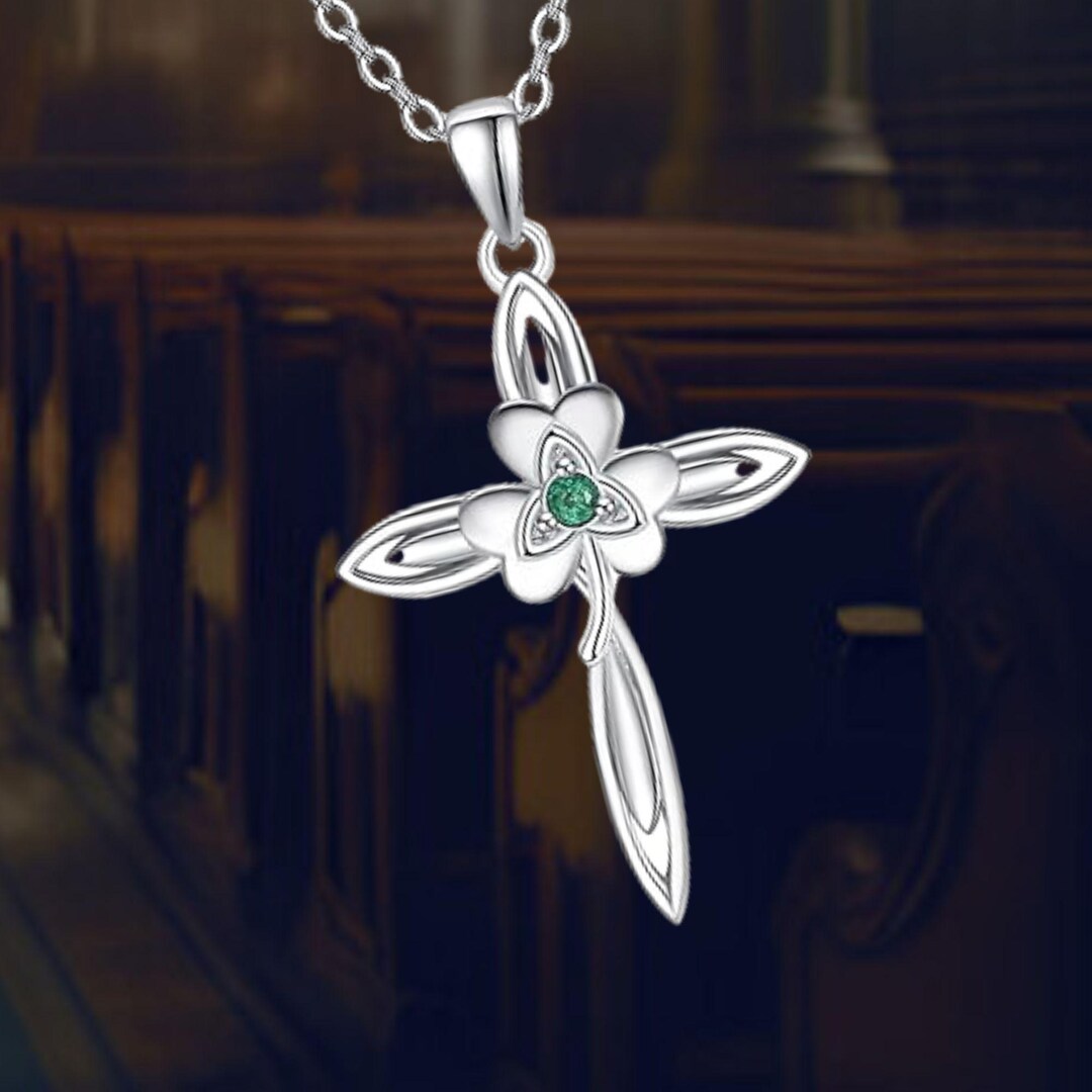 925 Sterling Silver Irish Celtic Cross Pendant Necklace Faith Jewelry ...