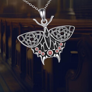 Collana con falena in argento sterling 925, gioielli con falena, regali per le donne