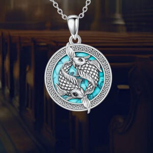Koi Fish 925 Sterling Silver Koi Fish Pendant Necklace Jewelry for Her Women Teen Girls