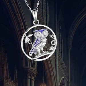 925 Sterling Silver Owl Pendant Necklace Animal Owl Jewelry Gifts for Women Wife