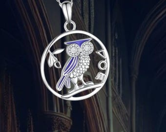 925 Sterling Silver Owl Pendant Necklace Animal Owl Jewelry Gifts for Women Wife
