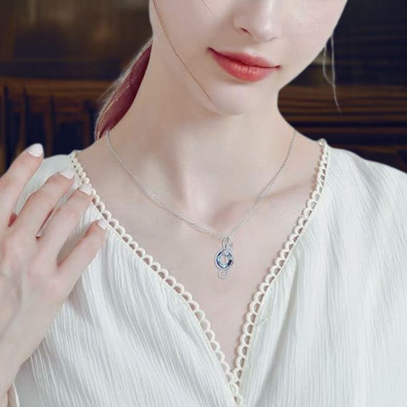 Collana Con Ciondolo Libellula In Argento 925 E Cristallo - Gioiello Donna Portafortuna, Regalo Compleanno Con Panno Incluso