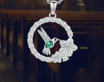 YFN Collana Colibrì In Argento 925 Con Pietra Di Luna – Gioiello Etnico Donna, Regalo Significativo