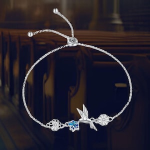 Cute Hummingbird Bracelet For Women 925 Sterling Silver Hummingbird Daisy Jewelry