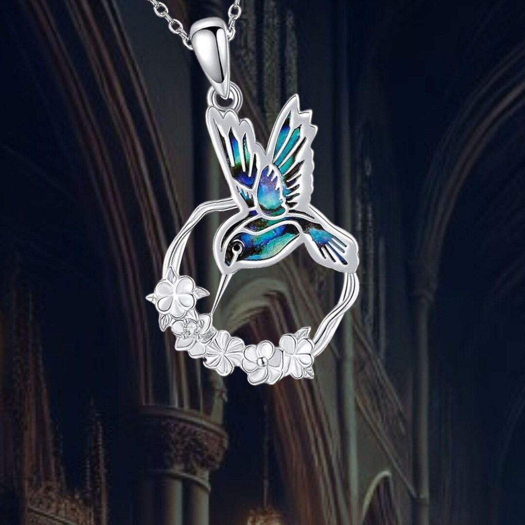 Collana d'argento con ali di colibrì in argento 925