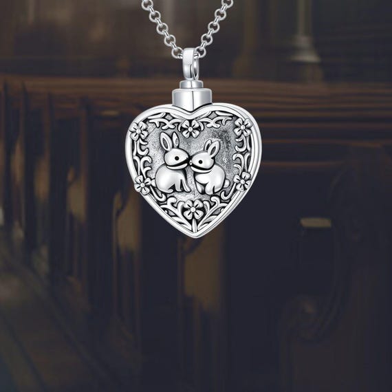 Heart Urn Necklace for Ashes 925 Sterling Silver Memorial Keepsake