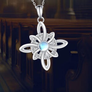925 Sterling Silver Witches Knot Necklace Celtic Jewelry for Her Women Protective Pendant