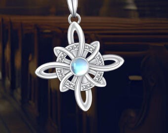 925 Sterling Silver Witches Knot Necklace Celtic Jewelry for Her Women Protective Pendant