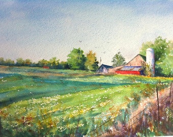 19th &Fir Road Print of my Original Water Color Painting