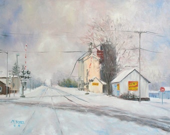 Winter Mill, Print of my Original Oil Painting